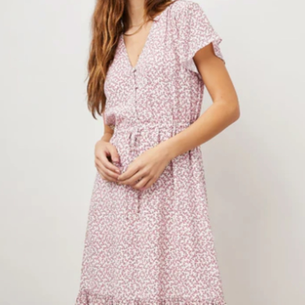 Rails Kiki Garden Party Midi Dress Pink White S